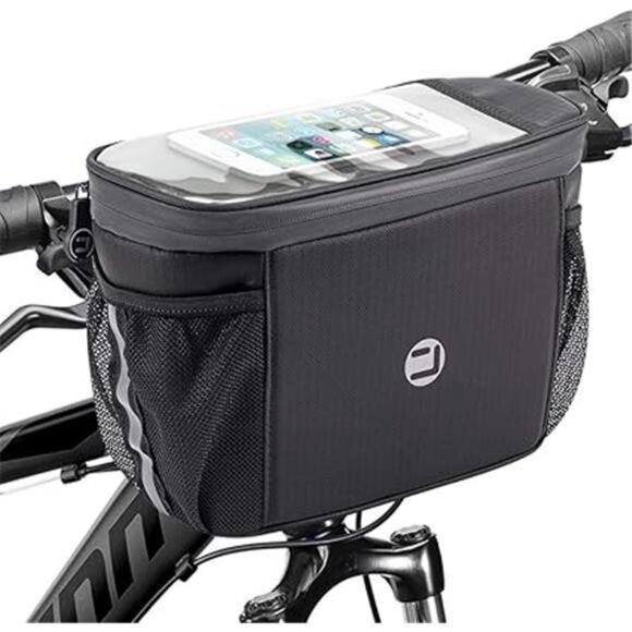 Bike Handlebar Insulated Bag, Bike Front Phone Bag Cooler Storage Pouch - Picture 7 of 7